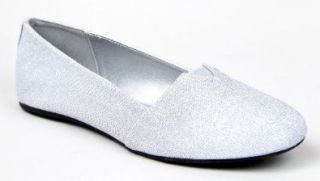 Qupid SERINA 726 Mock toms Inspired Shimmer Sequin Comfy Slip On Flat Shoe ZOOSHOO Shoes