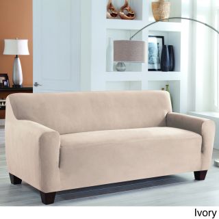 Restonic Stretch Fit Slipcover One Piece Sofa