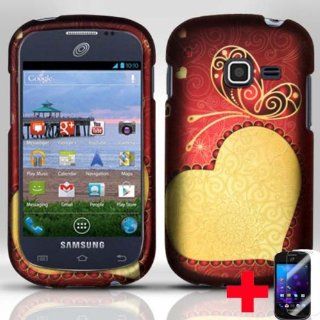 Samsung Galaxy Discover S730g Galaxy Centura S738c�MESMERIZING HEART DESIGN RUBBERIZED HARD PLASTIC 2 PIECE SNAP ON CELL PHONE CASE + SCREEN PROTECTOR, FROM [TRIPLE8ACCESSORIES] Cell Phones & Accessories