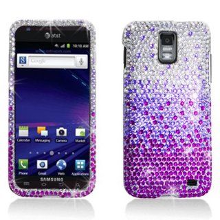 PURPLE Rhinestone/Crystal/Diamond/Bling Hard Case Cover For Samsung Galaxy S2 II Skyrocket I727 (AT & T) Cell Phones & Accessories