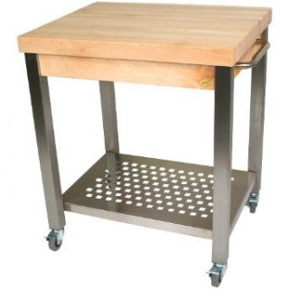Cucina Americana Technica Kitchen Cart with Butcher Block Top Counter Top Height 2.25", Drawers Not Included