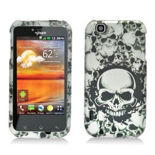 For T Mobil Mytouch Lg Maxx Touch E739 Accessory   White Skull Hard Case Proctor Cover + Free Lf Stylus Pen Cell Phones & Accessories
