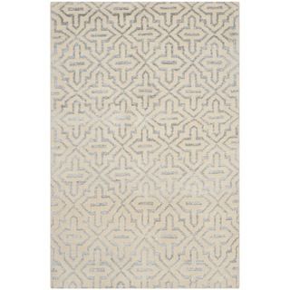 Safavieh Hand knotted Stone Wash Silver Wool/ Cotton Rug (5 X 8)