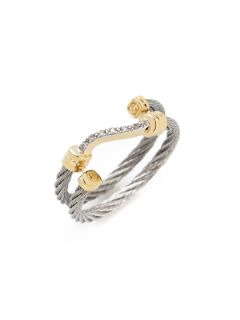 Diamond Wave Cable Ring by Charriol