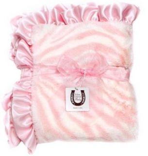 Max Daniel Baby Plush Print Baby Throw   Pink Zebra  Nursery Receiving Blankets  Baby