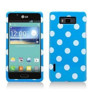 Aimo LGUS730PCPD302 Trendy Polka Dot Hard Snap On Protective Case for LG Splendor/Venice S730   Retail Packaging   Light Blue/White Cell Phones & Accessories