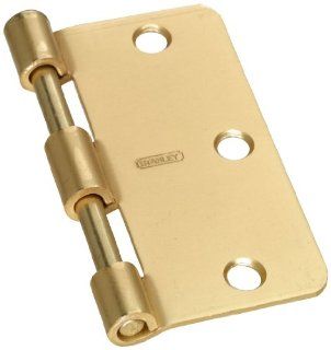 Stanley Hardware RD741Fp 3 1/2" 3 Prong Hinge Leaf W/Pin in Satin Brass   Door Hinges  