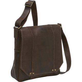 Le Donne Leather Distressed Leather Vertical Messenger Bag
