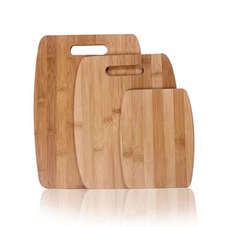 Adeco Natural Bamboo 3 piece Chopping Board Set