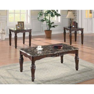 Shop 3 Piece Traditional Faux Marble Occasional Table Set by Coaster at the  Furniture Store