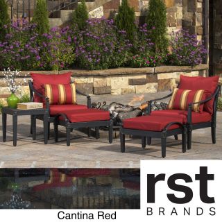 Rst Brands Rst Brands Astoria 5 piece Club Chair And Ottoman Set Red Size 5 Piece Sets
