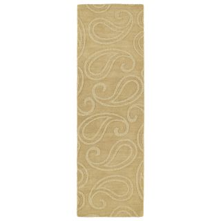 Trends Yellow Paisley Wool Rug (26 X 8)