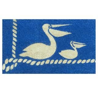 Pelicans Blue Coir Vinyl Backing Doormat (15 X 25)