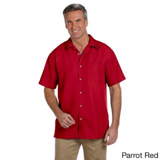 Harriton Mens Barbados Textured Camp Shirt Red Size XXL