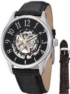 Stuhrling Original Men's 746L.SET.02 Delphi Solaris Automatic Skeleton Black Watch with Additional Strap at  Men's Watch store.