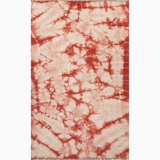Hand made Red/ Ivory Wool Reversible Rug (8x10)