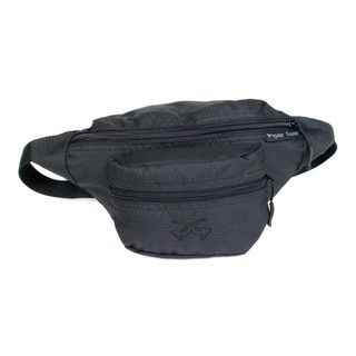 Black Fitted Belted Fabric Waist Pack