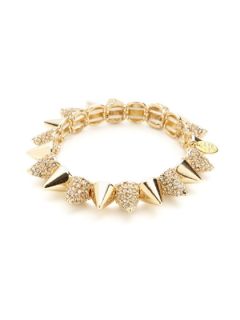 Gold & Crystal Spike Stretch Bracelet by Cara Couture Jewelry