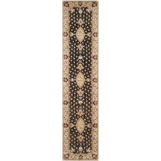 Safavieh Handmade Persian Court Black/ Beige Wool/ Silk Rug (26 X 10)