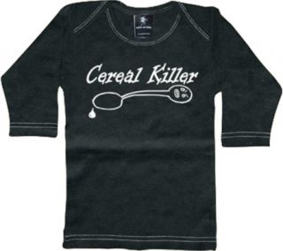 Rebel Ink Baby Cereal Killer Long Sleeve Tee   Black