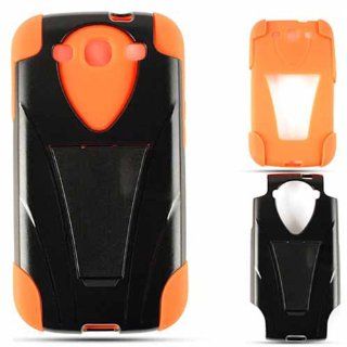 Cell Armor I747 PC JELLY 03 ORG Samsung Galaxy S III I747 Hybrid Fit On Case   Retail Packaging   Orange Skin with Black Snap Cell Phones & Accessories
