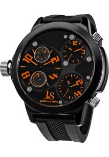Joshua & Sons JS 40 OR  Watches,Mens Black Dial Black Silicon, Casual Joshua & Sons Quartz Watches