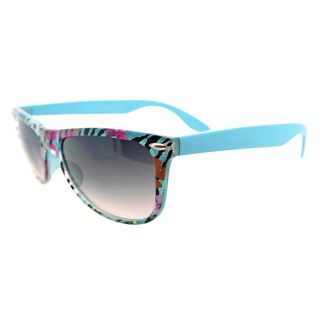 Fantaseyes Womens  Turquoise Zebra Floral Sunglasses