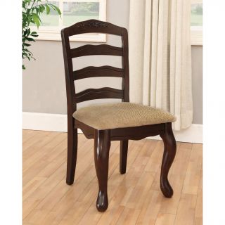 Furniture Of America Le Deveaux Dark Walnut Dining Chairs (set Of 2)