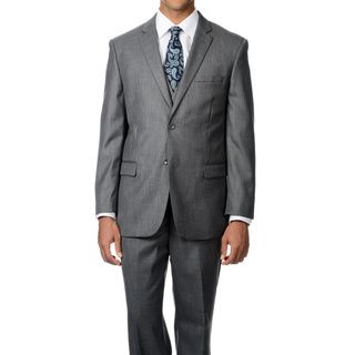 Caravelli Caravelli Italy Mens Superior 150 Grey Shark Pattern Vested Suit Grey Size 36R