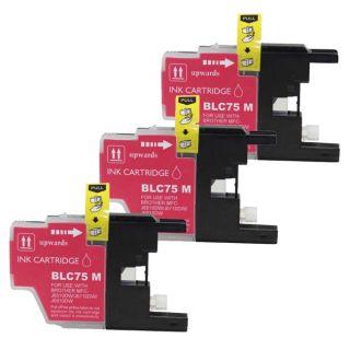 Brother Lc75 Magenta Compatible Ink Cartridge (remanufactured) (pack Of 3)