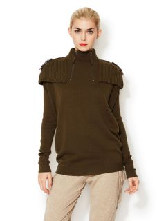 Buckle Shoulder Turtleneck Sweater by L.A.M.B.