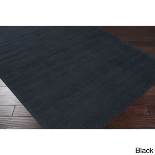 Surya Carpet, Inc. Hand loomed Decker Casual Solid Area Rug (76 X 96) Black Size 76 x 96