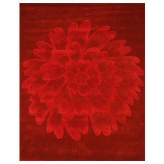 Hand tufted Wool Red Evelyn Rug (79 X 99)