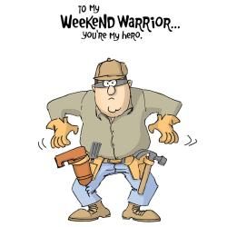 Fathers Day Cling Rubber Stamp 5 X4   Weekend Warrior