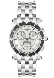 Accutron by Bulova 26B75  Watches,Mens  Swiss Chronograph Stainless Steel White Dial, Chronograph Accutron by Bulova Quartz Watches