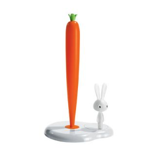 Alessi Achromatics Bunny and Carrot Kitchen Roll Holder in White by Stefano G