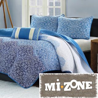 Jla Home Mizone Calypso 4 piece Quilt Set Blue Size Twin
