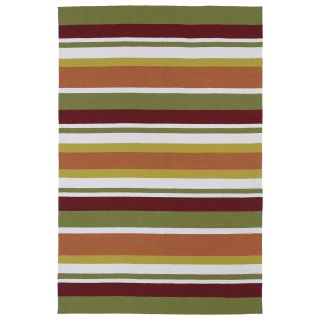 Indoor/ Outdoor Luau Multicolored Stripes Rug (86 X 116)