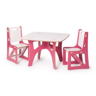 Sprout Kids 3 Piece Table and Chair Set KT2C001 Color Pink Sides, White Sides