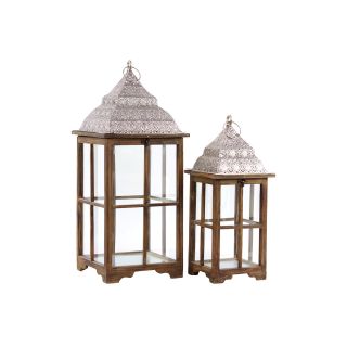 Wooden Lanterns Set Of Two