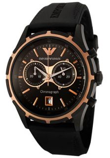 Emporio Armani AR0584  Watches,Mens Sport Chronograph Black Dial Black Rubber, Chronograph Emporio Armani Quartz Watches