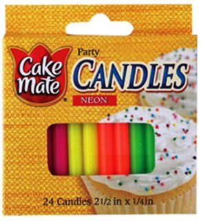 Cake Mate Neon Candles, 24 Count, Units (Pack of 24)  Pastry Decorating Cake Toppers  Grocery & Gourmet Food