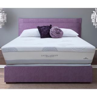Laura Ashley Laura Ashley Blossom Plush Super Size Queen size Mattress And Foundation Set White Size Queen