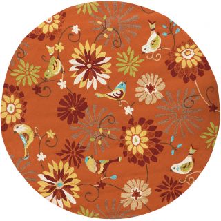 Hand hooked Lucy Transitional Floral Indoor/ Outdoor Area Rug (8 Round)