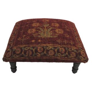 Floral Design Hand woven Red Tones Footstool