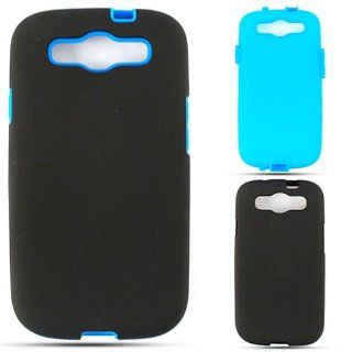 Cell Armor I747 PC JELLY 03 JCG Samsung Galaxy S III I747 Hybrid Fit On Case   Retail Packaging   Blue Skin with Black Snap Cell Phones & Accessories