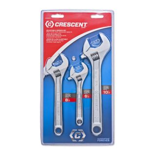 Crescent 3 Piece Standard Polished Chrome Standard (SAE) Wrench Set