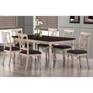 A Line Furniture Begonia Two tone 7 piece Dinning Set Beige Size 7 Piece Sets
