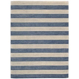 Ripple Midnight Blue Wool Area Rug (36 X 56)