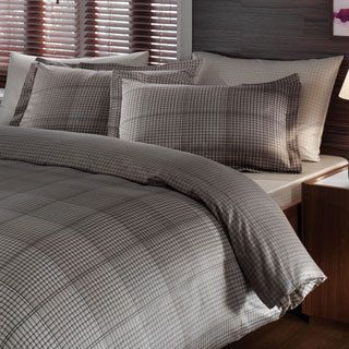 Brielle Bamboo Twill Graph 3 piece Duvet Cover Set With Giftable Box